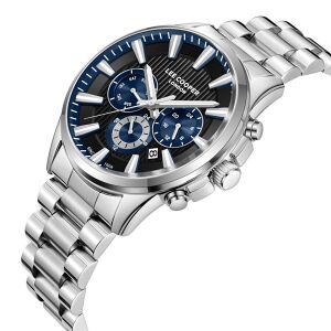 Lee Cooper LC08216.390 Erkek Kol Saati – Lacivert Multifonksiyon, 43 mm Çelik Kasa & Çelik Kordon