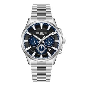 Lee Cooper LC08216.390 Erkek Kol Saati – Lacivert Multifonksiyon, 43 mm Çelik Kasa & Çelik Kordon