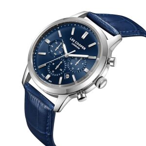 Lee Cooper LC08186.399 Lacivert Deri Kordon – 43 mm – Multifonksiyon – 5ATM