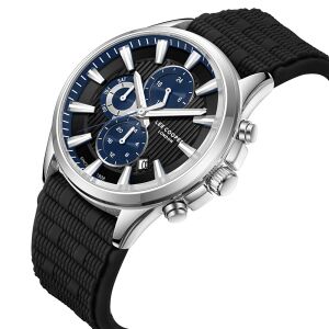 Lee Cooper LC08183.351 Erkek Kol Saati - Siyah Silikon Kordon – 43 mm – Multifonksiyon - Şık Tasarım