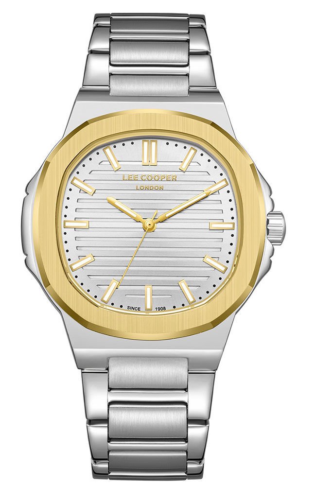 Lee Cooper LC08016 Erkek Kol Saati – Gümüş Altın Detaylı – 43mm – Çelik Kordon