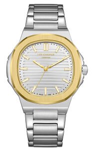 Lee Cooper LC08016 Erkek Kol Saati – Gümüş Altın Detaylı – 43mm – Çelik Kordon