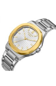 Lee Cooper LC08016 Erkek Kol Saati – Gümüş Altın Detaylı – 43mm – Çelik Kordon