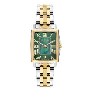 Lee Cooper LC07940.270 Kadın Kol Saati – Gold&Silver – 22 mm – Yeşil Dikdörtgen Kadran