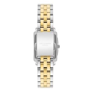 Lee Cooper LC07940.230 Kadın Kol Saati – Gold&Silver – 22 mm – Beyaz Dikdörtgen Kadran