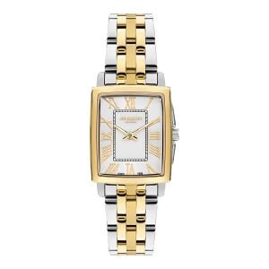 Lee Cooper LC07940.230 Kadın Kol Saati – Gold&Silver – 22 mm – Beyaz Dikdörtgen Kadran