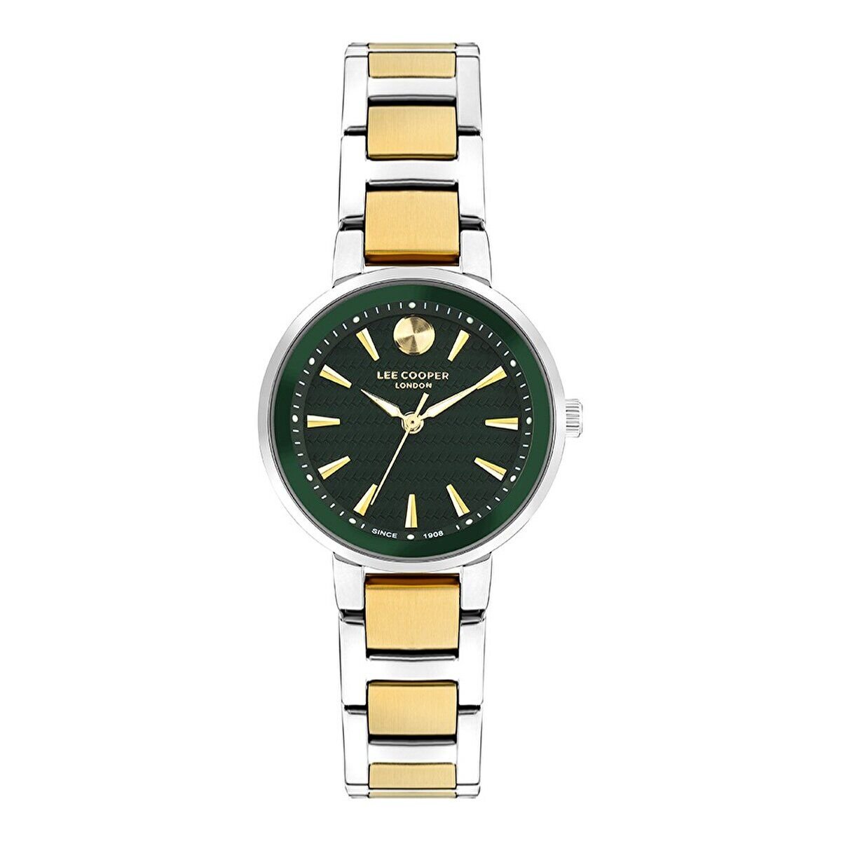 Lee Cooper LC07972.270 Kadın Kol Saati – Gümüş & Altın Çelik – Yeşil Kadran