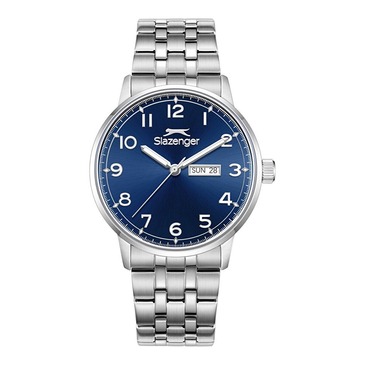Slazenger SL.09.2560.2.07 Erkek Kol Saati – 43 mm – Çelik Kordon – Mavi Kadran – Takvim