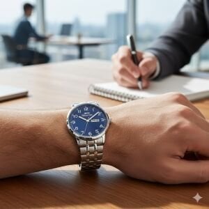 Slazenger SL.09.2560.2.07 Erkek Kol Saati – 43 mm – Çelik Kordon – Mavi Kadran – Takvim