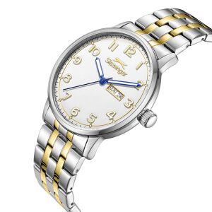 Slazenger SL.09.2560.2.06 Erkek Kol Saati – 43 mm – Çelik Kordon Silver&Gold – Takvim