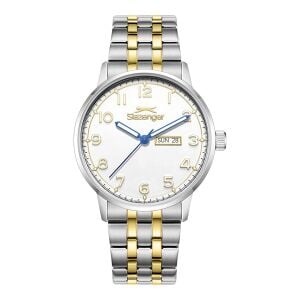 Slazenger SL.09.2560.2.06 Erkek Kol Saati – 43 mm – Çelik Kordon Silver&Gold – Takvim