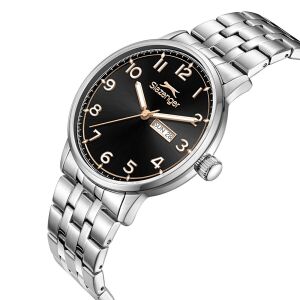 Slazenger SL.09.2560.2.03 Erkek Kol Saati – 43 mm – Çelik Kasa & Çelik Kordon – Siyah Kadran