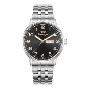 Slazenger SL.09.2560.2.03 Erkek Kol Saati – 43 mm – Çelik Kasa & Çelik Kordon – Siyah Kadran