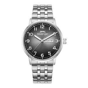 Slazenger SL.09.2560.2.01 Erkek Kol Saati – 43 mm – Çelik Kasa – Silver Çelik Kordon – Füme Sunray Kadran