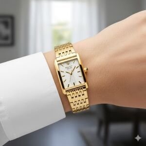 Gant G173002 Kadın Kol Saati – Dikdörtgen Kasa – Altın Renk Çelik Kordon – 24 mm – Zarif ve Şık Tasarım