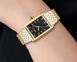 Gant G173003 Kadın Kol Saati – Dikdörtgen Kasa – Altın Renk Çelik Kordon – Siyah Kadran – Zarif ve Şık Tasarım