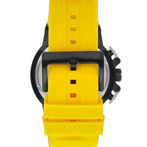 Quantum HNG535.654 Erkek Spor Saat – Siyah Çelik Kasa – Sarı Silikon Kordon – Kronograf