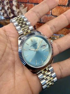 Lee Cooper Erkek Kol Saati – 40 mm – Çelik Kasa – Altın Gri Çelik Kordon – Yeşil Kadran