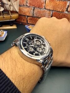 Slazenger Erkek Kol Saati – Çelik Kasa – Gümüş Çelik Kordon – Siyah Kadran – Kronograf Tasarım