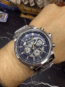 Slazenger Erkek Kol Saati – Çelik Kasa – Gümüş Çelik Kordon – Mavi Kadran – Kronograf Tasarım