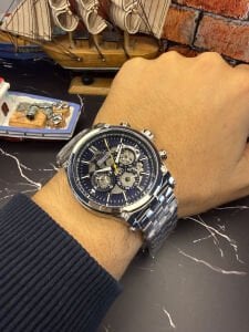 Slazenger Erkek Kol Saati – Çelik Kasa – Gümüş Çelik Kordon – Mavi Kadran – Kronograf Tasarım