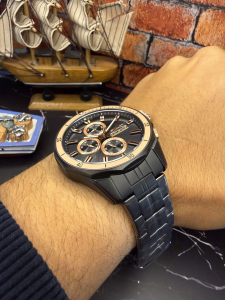 Slazenger Erkek Kol Saati – Siyah Çelik Kasa ve Kordon – Siyah Kadran – Kronograf Tasarım