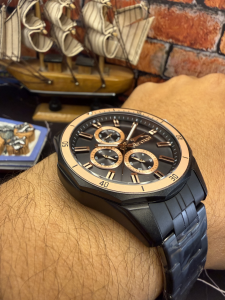 Slazenger Erkek Kol Saati – Siyah Çelik Kasa ve Kordon – Siyah Kadran – Kronograf Tasarım