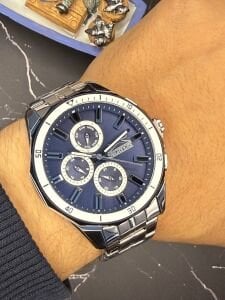 Slazenger Erkek Kol Saati – Paslanmaz Çelik Kasa – Çelik Kordon – Lacivert Kadran – Kronograf Tasarım