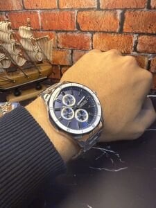 Slazenger Erkek Kol Saati – Paslanmaz Çelik Kasa – Çelik Kordon – Lacivert Kadran – Kronograf Tasarım