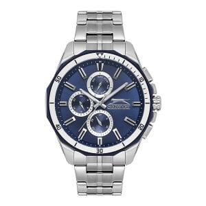 Slazenger Erkek Kol Saati – Paslanmaz Çelik Kasa – Çelik Kordon – Lacivert Kadran – Kronograf Tasarım