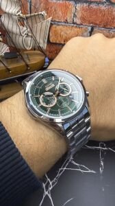 Slazenger Erkek Kol Saati – Paslanmaz Çelik Kasa – Çelik Kordon – Yeşil Kadran – Kronograf Tasarım