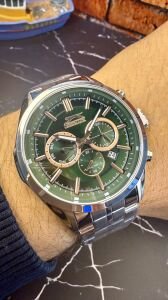 Slazenger Erkek Kol Saati – Paslanmaz Çelik Kasa – Çelik Kordon – Yeşil Kadran – Kronograf Tasarım