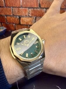 Slazenger Erkek Kol Saati – Gold Çelik Kasa – Gold Çelik Kordon – Koyu Yeşil Kadran