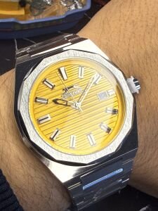 Slazenger Erkek Kol Saati – Silver Çelik Kasa – Silver Çelik Kordon – Sarı Kadran