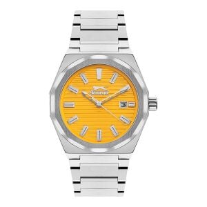 Slazenger Erkek Kol Saati – Silver Çelik Kasa – Silver Çelik Kordon – Sarı Kadran