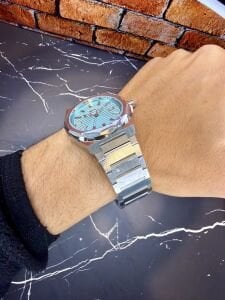 Slazenger Erkek Kol Saati – Silver Çelik Kasa – Silver Çelik Kordon – Turkuaz Kadran