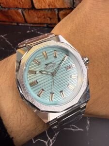 Slazenger Erkek Kol Saati – Silver Çelik Kasa – Silver Çelik Kordon – Turkuaz Kadran