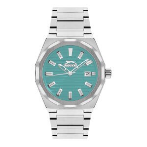 Slazenger Erkek Kol Saati – Silver Çelik Kasa – Silver Çelik Kordon – Turkuaz Kadran