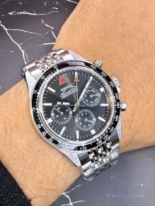 Slazenger Erkek Kol Saati – Siyah Kadran – Paslanmaz Çelik Kasa – Çelik Kordon