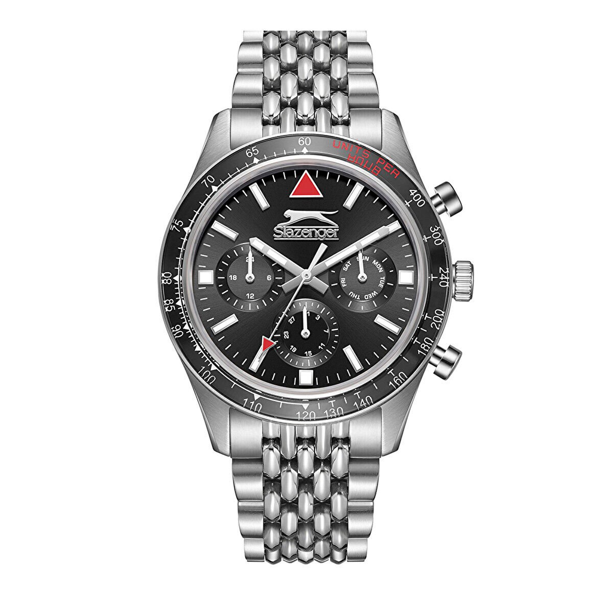 Slazenger Erkek Kol Saati – Siyah Kadran – Paslanmaz Çelik Kasa – Çelik Kordon