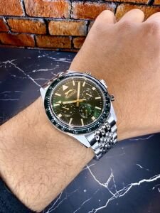 Slazenger Erkek Kol Saati – Yeşil Kadran – Paslanmaz Çelik Kasa – Çelik Kordon – Kronograf