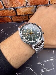 Slazenger Erkek Kol Saati – Yeşil Kadran – Paslanmaz Çelik Kasa – Çelik Kordon – Kronograf