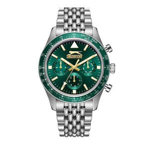 Slazenger Erkek Kol Saati – Yeşil Kadran – Paslanmaz Çelik Kasa – Çelik Kordon – Kronograf