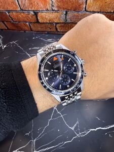 Slazenger Erkek Kol Saati – Koyu Mavi Kadran – Paslanmaz Çelik Kasa – Çelik Kordon – Kronograf