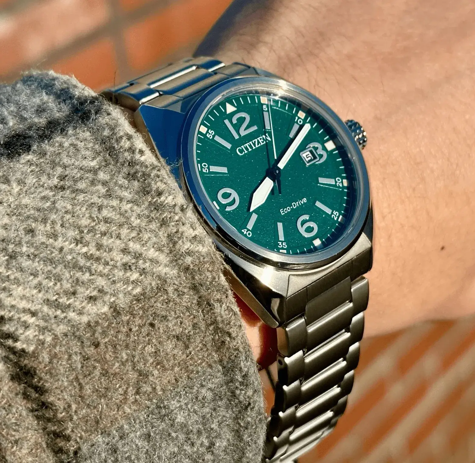 Citizen Erkek Kol Saati - Paslanmaz Çelik Kasa - Yeşil Kadran - Eco-Drive