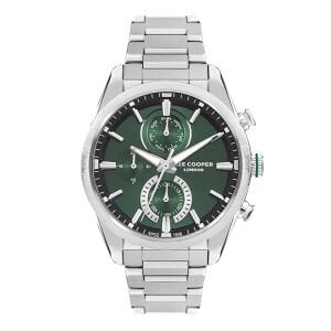 Lee Cooper Erkek Kol Saati | 45 mm Çelik Kasa, Yeşil Kadran, Multifonksiyon
