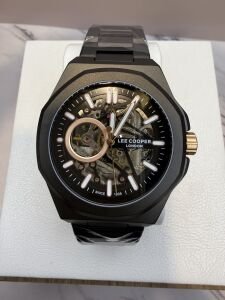 Lee Cooper Erkek Kol Saati | 42 mm Çelik Kasa, İskelet Kadran, Otomatik Mekanizma