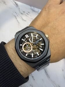 Lee Cooper Erkek Kol Saati | 42 mm Çelik Kasa, İskelet Kadran, Otomatik Mekanizma