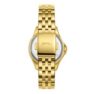 Slazenger Kadın 34 mm Çelik Kasa Altın Renk Çelik Kordon Koyu Yeşil Kadran Multifonksiyon Kol Saati