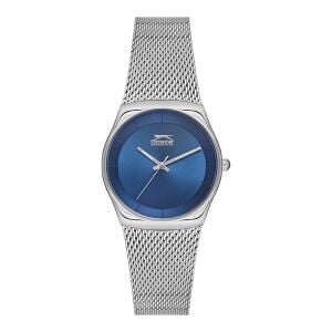 Slazenger Kadın 34 mm Çelik Kasa Gri Hasır Kordon Mavi Kadran Analog Kol Saati